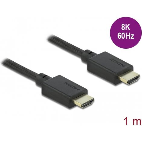 Delock Cable HDMI de alta velocidad 48 Gbps 8K 60 Hz 1 m