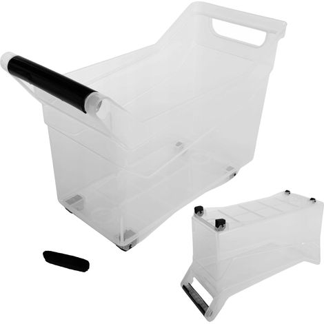 Conteneur d'organisateur, 38 x 18 x 25 cm, 14 litres, Plastique durable, Design transparent, Mobile avec roues (1/5)