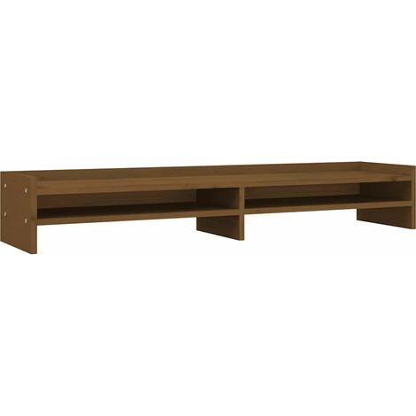 Support de moniteur Marron miel 100x24x16 cm Bois de pin solide (1/5)
