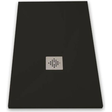 Piatto doccia ultrasottile 100 x 140 cm PURE in resina finitura ardesia nero