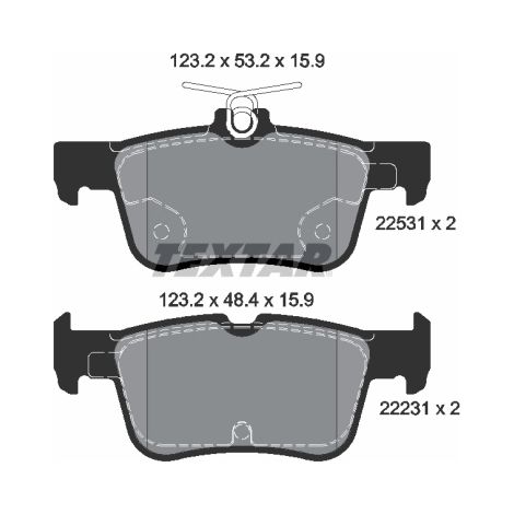 Kit de plaquettes de frein, frein à disque Textar 2253101 FORD 2018449 2110582