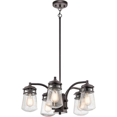 Elstead Lyndon - 5 Light Outdoor Kronleuchter Pendelleuchte Bronze IP44, E27 (1/5)