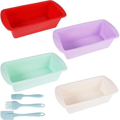 4 Pièces Moule a Cake Silicone pour Fabrication de Pain, Gâteaux, Desserts (1/5)