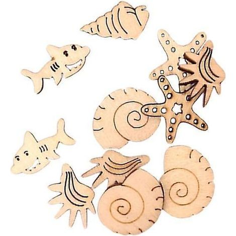 pair 50 pièces de décorations en bois sur le thème des animaux
