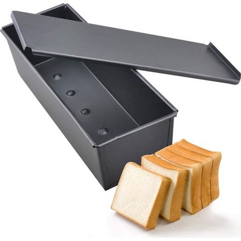 Teglia per il pane, macchina per il pane con coperchio, teglia per il pane, teglia da forno per uso domestico, facile da pulire e riporre, per cuocere il pane, teglia per il pane, teglia per toast (1/5)