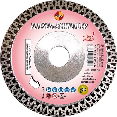Fliesen-Schneider 115x10x22,2 dünne Präzisionsfliesenscheibe