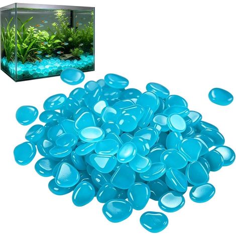 Pierres Lumineuses Jardin Féerique Galets Décoratifs en Résine - Lot de 300 Galets Phosphorescents pour Jardin Féerique Chemin Aquarium (1/5)