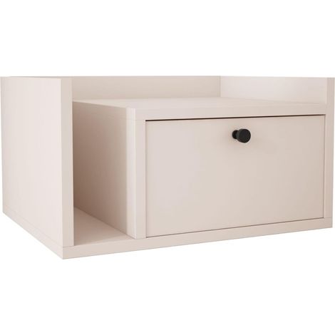 Comodino con cassetto e maniglia dorata, cachemire, 50 x 35 x 27 cm, lato destro (1/5)