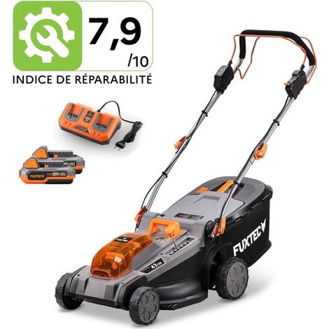 FUXTEC Tondeuse à gazon sans fil 40V FX-E2RM43PRO  avec batterie & chargeur  vitesse FlexSpeed  largeur de coupe 43 cm  traction  fonction mulching (1/5)