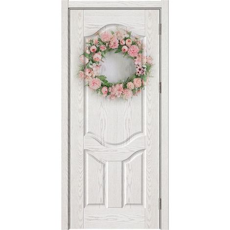 Couronne de porte d'entrée, diamètre extérieur de 40 cm, motif floral attrayant, idéale pour une fête à la maison (1/5)