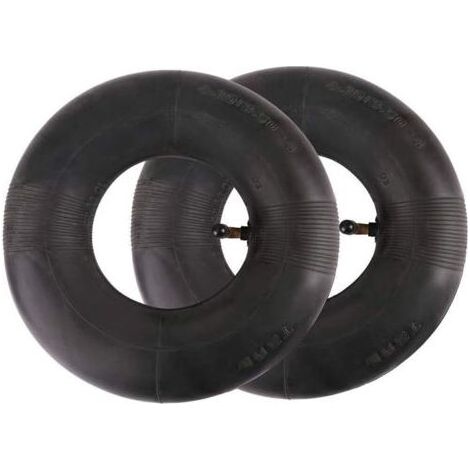 Pair Lot de 2 chambres à air 4.10/3.50-4 avec valve TR87 – Caoutchouc isobutylène pour brouette, tondeuse, chariot de jardin (1/5)