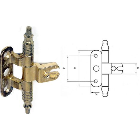 2PZ CERNIERA PER MOBILI 'A0113' oro