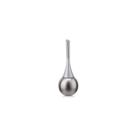 Soporte de pie para escobilla de inodoro, acero inoxidable, acabado cepillado y pulido, juego de baño (escobilla incluida), color plata.