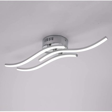Plafonnier LED, Suspension Luminaire en forme de vague, lumière blanche neutre 4000K, LED intégrées 18W 1600 Lumen, lustre moderne pour salon ou cuisine, 220V IP20 (Lumière blanche) (1/5)