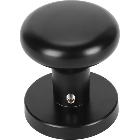 Poignée de porte ronde noire, verrouillage sans clé, alliage de zinc, fonction de confidentialité, installation facile, poignée intérieure sphérique pour chambre et salle de bain. (1/5)