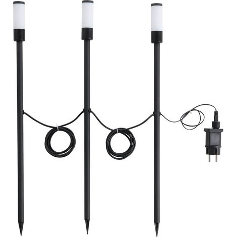 Ensemble de 3 Zancaro lampes de jardin avec prise RGB - 902043