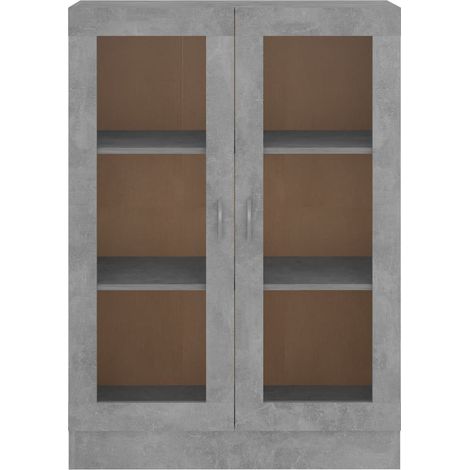 Armoire à vitrine Gris béton 82,5x30,5x115 (1/5)