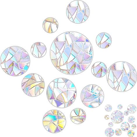 104 Stück Prism-Fenster-Abziehbilder suncatcher sticker Vogelschutz Regenbogen Fensterfolie Kreisförmig Sonnenfänger Sticker Dekoration für Stoppt Vögel Türfenster Esszimmer Schlafzimmer (1/5)