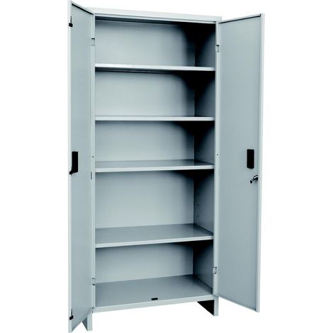 Armadio in Lamiera Pressopiegata 80x40x180H cm con 4 Ripiani Grigio RAL 7035