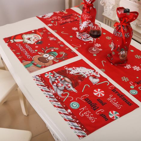 Placemat De Noel - Tissu Isolant Antitache - Pour Table À Manger Et Table À Café - Format 45 X 33 Cm - 1 Pièce (1/5)