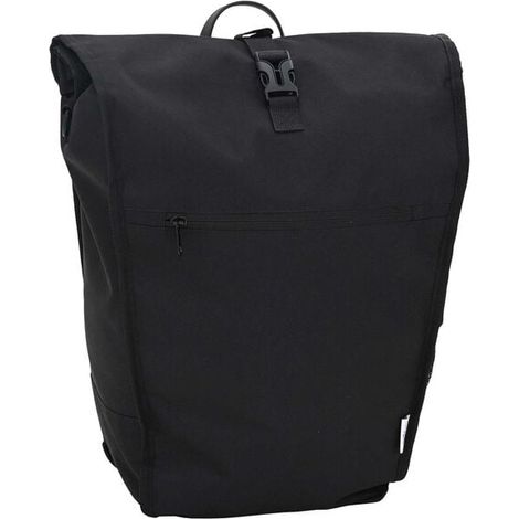 Sacoche de vélo noire, dimensions : 34 x 16 x 59 cm, matière : polyester. (1/5)