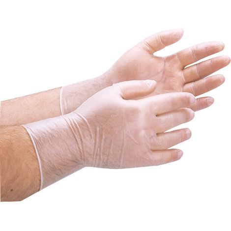 100 gants en vinyle taille L (1/2)