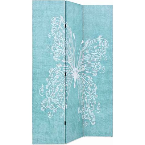 Paravent Cloison de séparation pliable, Pour Jardin, Balcon, Terrasse 120 x 170 cm Papillon Bleu OIB2863E (1/5)