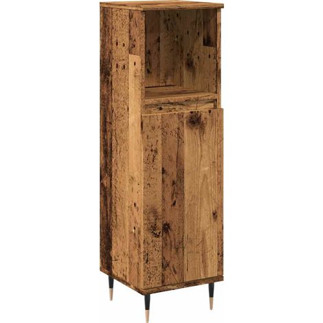 Maison Exclusive - Badschrank Altholz-Optik 30x30x100 cm Holzwerk