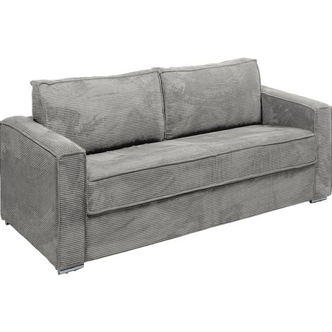 Divano letto 4 posti a ribalta Posto letto 160 cm Materasso 22 cm memory foam in Velluto a coste Grigio - LORETO