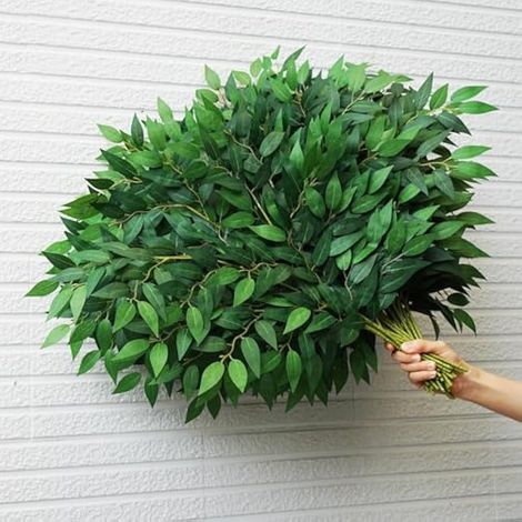 Lot de 32 tiges de verdure ruscus italienne de 68 cm - Guirlande de feuilles vertes artificielles pour bouquet de mariage, fleurs, centre de table, arche de ballons, décoration d'intérieur (1/5)
