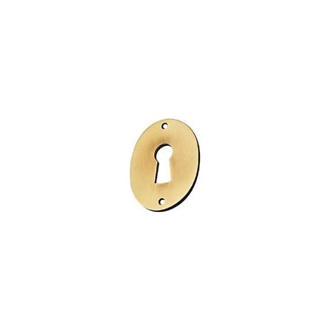 Entrée ovale laiton - Hauteur : 40 mm - Sens : Universel - Décor : Patiné - Largeur : 30 mm - DUBOIS