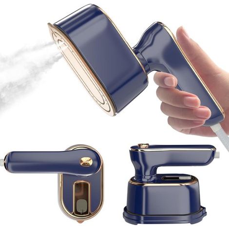 Vaporizador de ropa de viaje，plancha de vapor portátil，vaporizador de ropa de mano，vaporizador de ropa (azul oscuro)