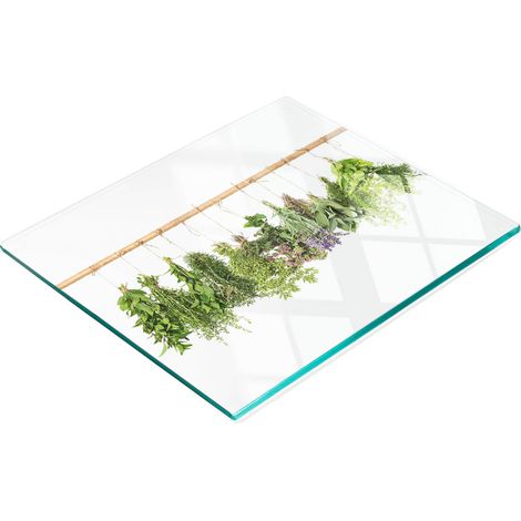 Tagliere decorativo in vetro temperato con cordino per erbe aromatiche, 60x52 cm (1/5)