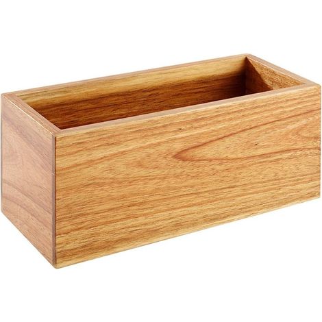APS legno scatola in legno di acacia 23 x 10 x 10 cm, dimensioni interne: 21,5 x 8 cm (1/2)