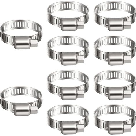 10 colliers de serrage pour tuyaux, acier inoxydable 304, diamètre ajustable 13 à 19 mm, fixation sécurisée pour tubes et canalisations (1/5)
