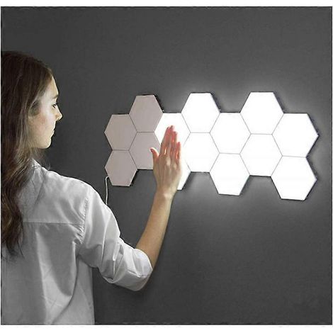 Lampe ruche tactile à induction, lampe d'ambiance tendance et personnalisée, coffret de 6 lampes LED Quantum Light avec adaptateur secteur (1/5)