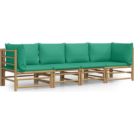 Maison Exclusive - Set Salotto da Giardino 4pz con Cuscini Verdi Bambù