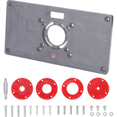 Machine à graver le bois en plastique ABS, outil de fraisage et de rainurage à plateau rabattable, outil de finition pour le travail du bois, table de défonceuse multifonctionnelle, plaque d'insertion (1/5)