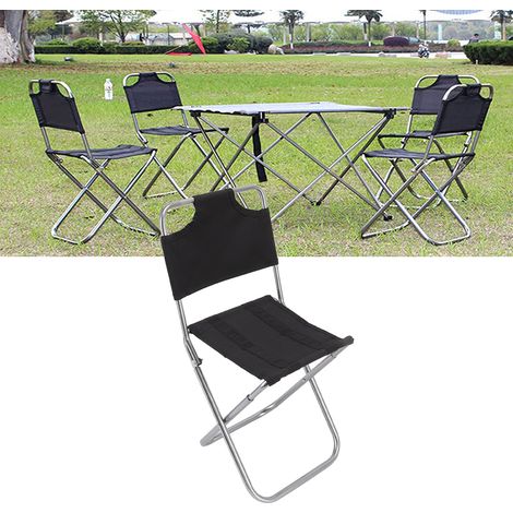 Mini chaise de camping 23,5 x 22 x 47 cm, chaise pliante multifonctionnelle d'extérieur avec dossier, idéale pour la pêche et les barbecues, tabouret portable en alliage d'aluminium (1/5)