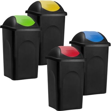 4 Poubelles idéal recyclage et tri des déchets 4 X 60l (1/5)