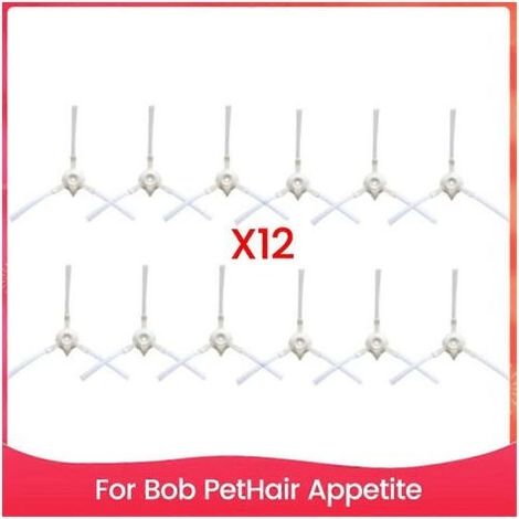 Lot de 12 brosses latérales de rechange pour aspirateur robot Bob PetHair Appetite, brosses de nettoyage des bords (1/5)