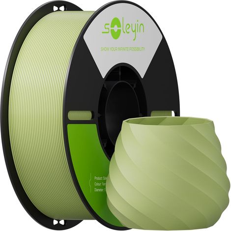 PETG Filament pour imprimante 3D 1,75 mm 1kg, couleur vert feuille vive, enroulé proprement, robuste, finition brillante (1/5)