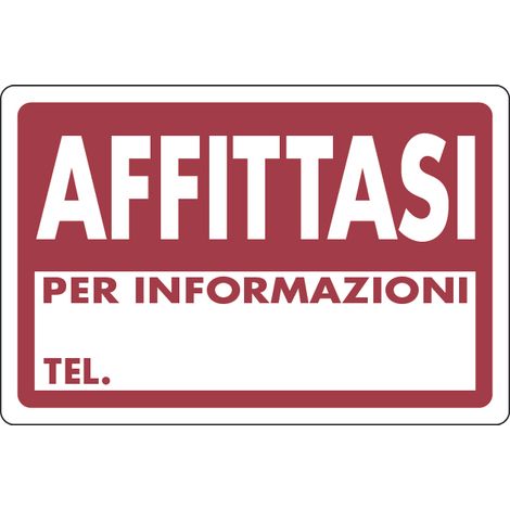 CARTELLO SEGNALETICO AFFITTASI  cm. 30x20 10.00 pz