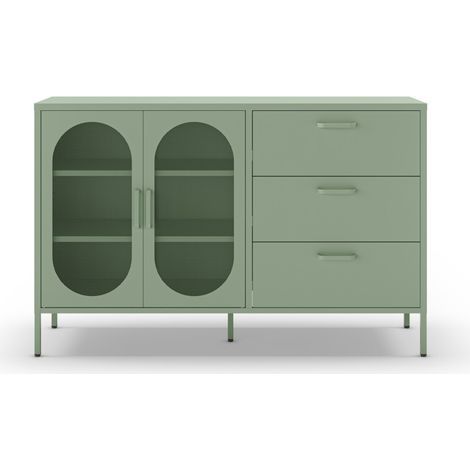 Buffet 2 portes en métal L140cm - Vert menthe - Zio (1/5)