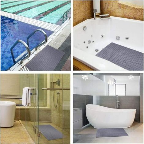 Tapis de douche antidérapant - Unbrand - Dimensions 70x40 cm - 119 ventouses - PVC souple - Trous de drainage (1/4)