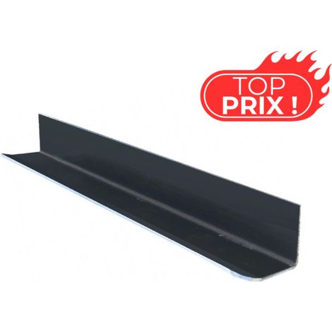 Talon mural ECO50 alu de couvertine pour acrotère toit-terrasse - Noir Foncé - RAL 9005 - ALUHOME