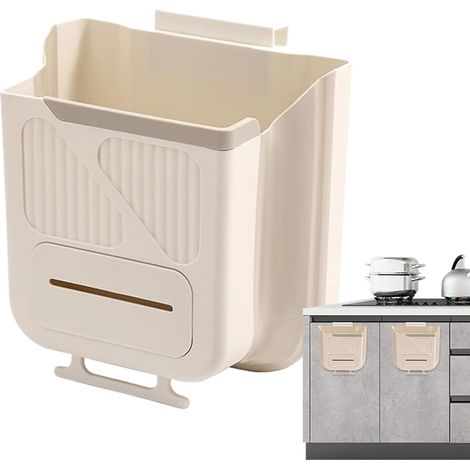 Generisch Poubelle de cuisine Bac de rangement pliable pour déchets – Poubelle avec une large ouverture, pour buanderie, cuisine, chambre à coucher, salle de bain, bureau, évier et (1/5)