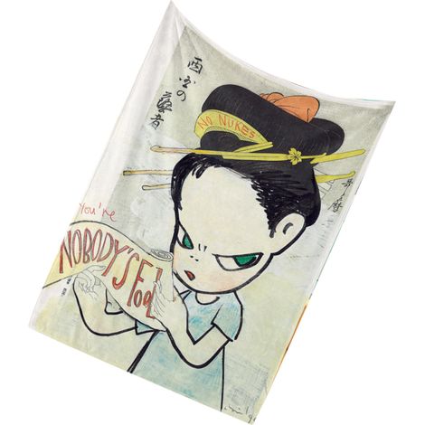 Couverture personnalisée BL683 style奈良美智, taille 80x100 cm, motif original【BL683-4】, plaids doux pour salon ou lit, décoration tendance. (1/3)