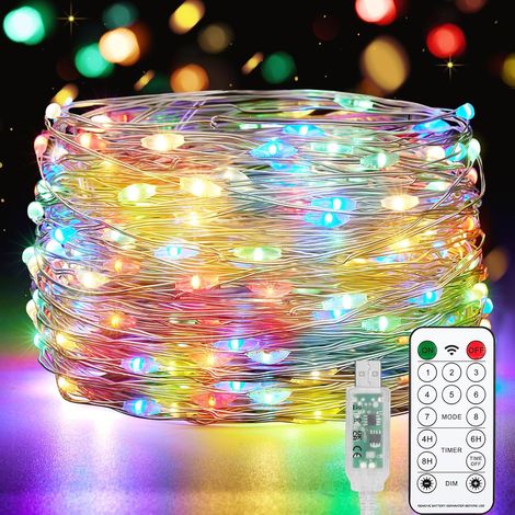Guirlande Lumineuse, 10M 100 LED USB Fairy Lights 8 Modes Minuteur Etanche Lumière avec Télécommande pour Chambre Mariage Soirée Jardin (1/5)