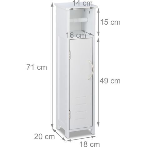 Mobile portaoggetti moderno e stretto per bagno 30 x 30 x 60 cm in MDF bianco 130013313